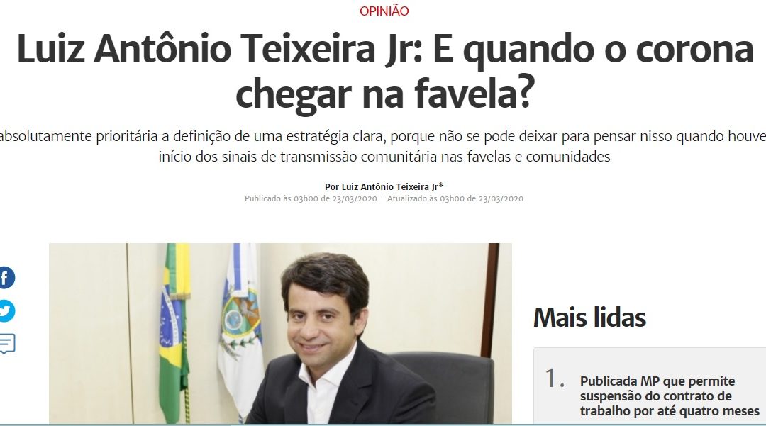 E quando o corona chegar na favela?