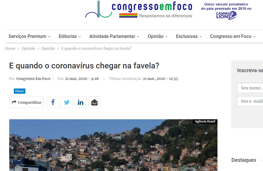 E quando o coronavírus chegar na favela?