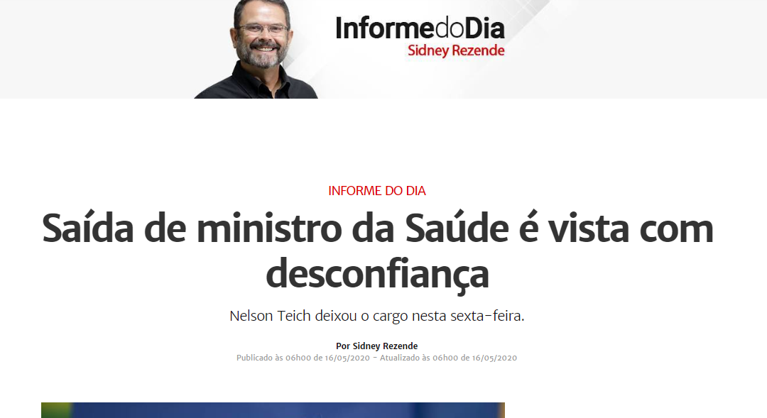 Saída de ministro da Saúde é vista com desconfiança