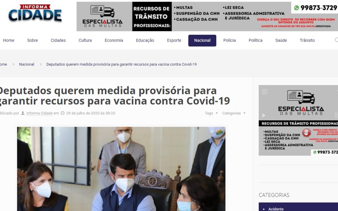 Deputados querem medida provisória para garantir recursos para vacina contra Covid-19