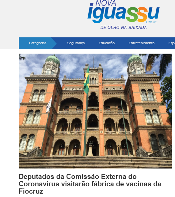 Deputados da Comissão Externa do Coronavírus visitarão fábrica de vacinas da Fiocruz