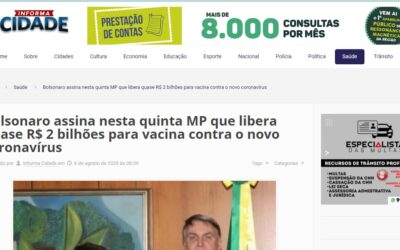 Bolsonaro assina nesta quinta MP que libera quase R$ 2 bilhões para vacina contra o novo coronavírus