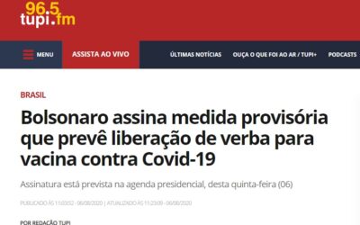 Bolsonaro assina medida provisória que prevê liberação de verba para vacina contra Covid-19