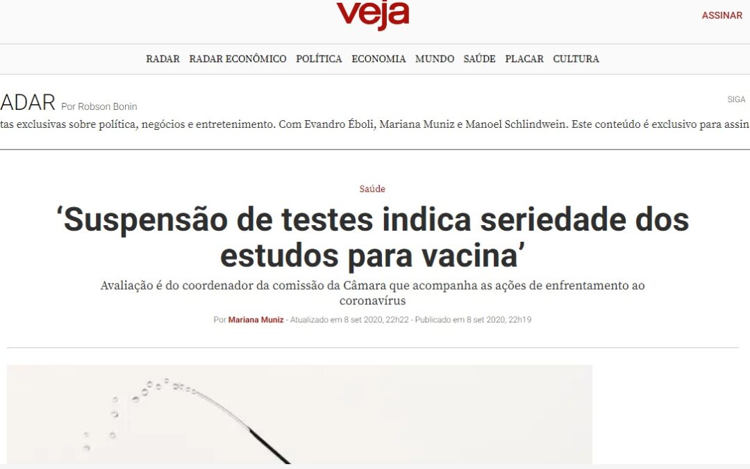 Suspensão de testes indica seriedade dos estudos para vacina