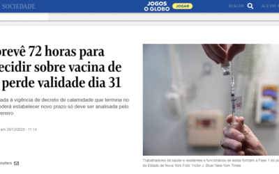 Lei que prevê 72 horas para Anvisa decidir sobre vacina de Covid-19 perde validade dia 31