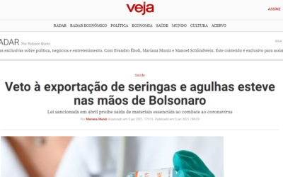 Veto à exportação de seringas e agulhas esteve nas mãos de Bolsonaro