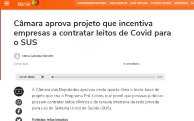 Câmara aprova projeto que incentiva empresas a contratar leitos de Covid para o SUS