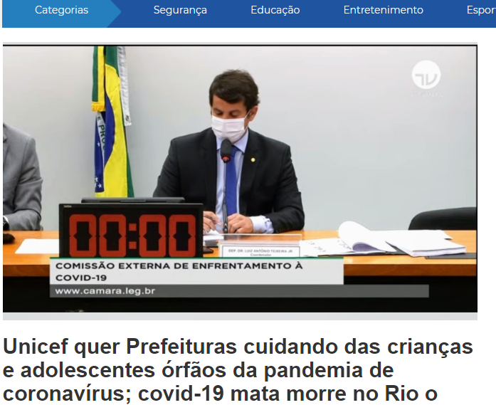 Unicef quer Prefeituras cuidando das crianças e adolescentes órfãos da pandemia de coronavírus
