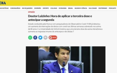 Doutor Luizinho: Hora de aplicar a terceira dose e antecipar a segunda