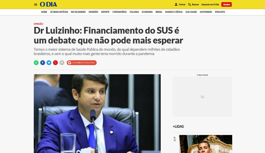 Dr Luizinho: Financiamento do SUS é um debate que não pode mais esperar